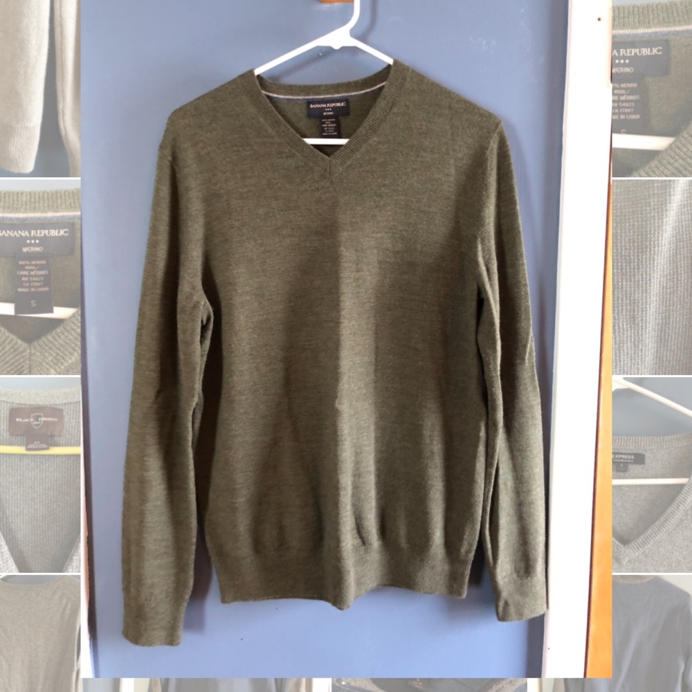 Banana republic merino wool v neck sweater small